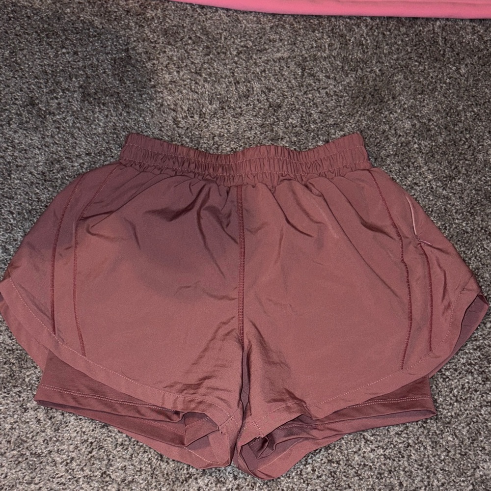 Women's High-Waist Athletic Shorts - Dusty Mauve